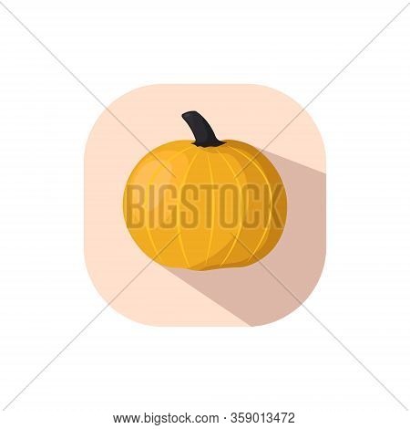 Pumpkin Flat Design Vector Halloween Tradition Sign