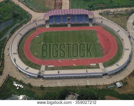 Tanggerang, Indonesia - December 27, 2019 : Looks Over The Benteng Stadium Tanggerang Football Club 