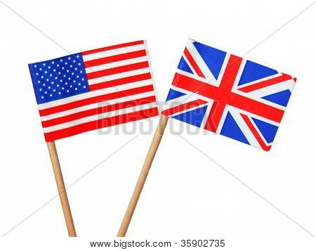 Britse en Amerikaanse vlaggen