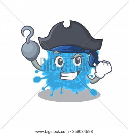 Andecovirus Cartoon Design Style As A Pirate With Hook Hand And A Hat