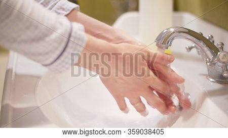 Young Woman Washing Soap