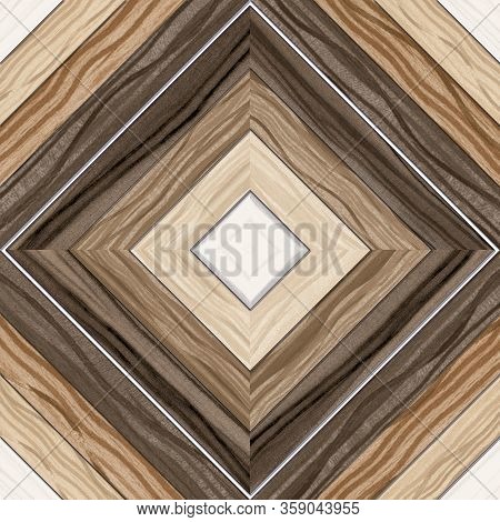 Geometric Pattern Wooden Floor And Wall Decor Tile.