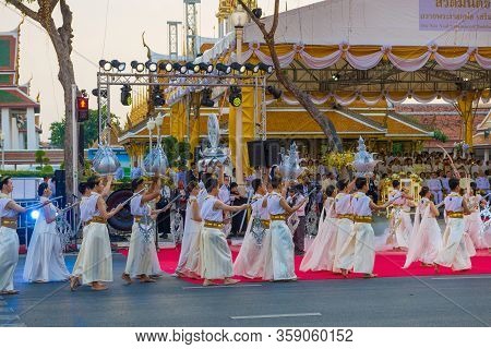 Bangkok, Thailand - December 29, 2018: A Fragment Of The New Year Ceremony Of Of Buddist Chanting An