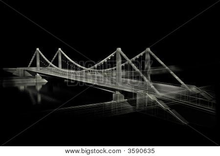 3 D スケッチの B/W の橋