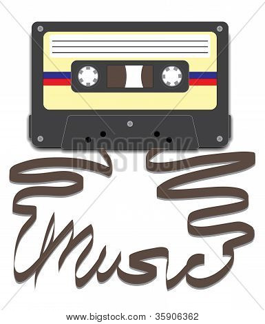 Cassette con música en cinta