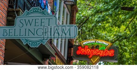 Bellingham, Washington - July 8, 2019: Located On Bellingham Bay With Mount Baker As Its Backdrop, B