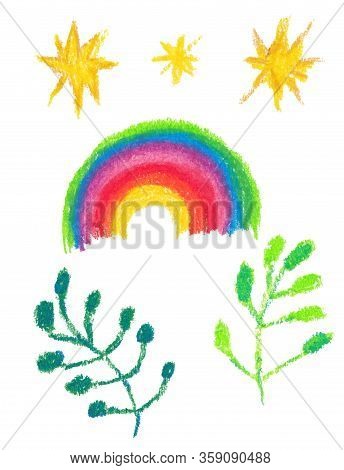 Colorful Pattern In Beautiful Style. Botany Drawing.