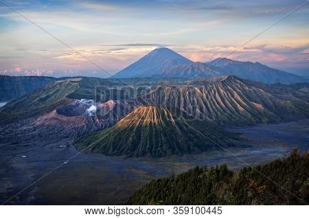 Volcanic Vent With Smoking Volcano Mount Bromo, Java, Indonesia