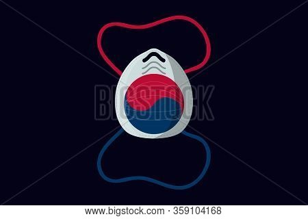 Illustration Vector Graphic Of Surgical Mask With South Korea Flag Concept. Coronavirus Wuhan Sars I