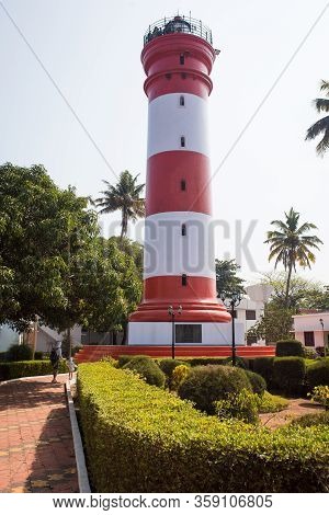 Alapuzha, Kerala, India-january 29, 2019. The Main Attraction Of Alapuzha Is The Lighthouse. High Re
