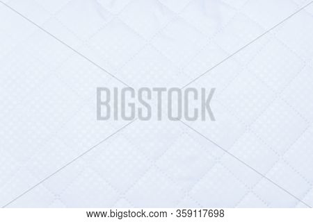 White Hipoallergenic Textile Background For Pillow Or Blanket. Allergy Dust Concept. Copy Space.