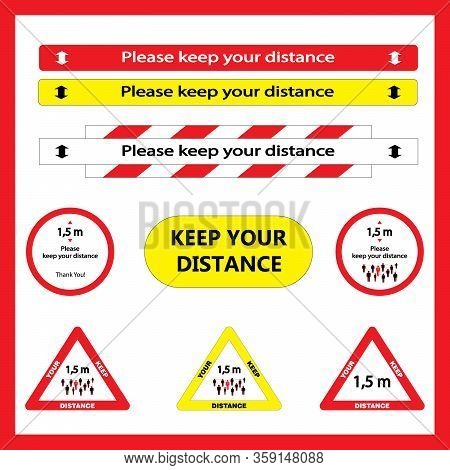 Keep Distance Sign. Please Keep Your Distance.