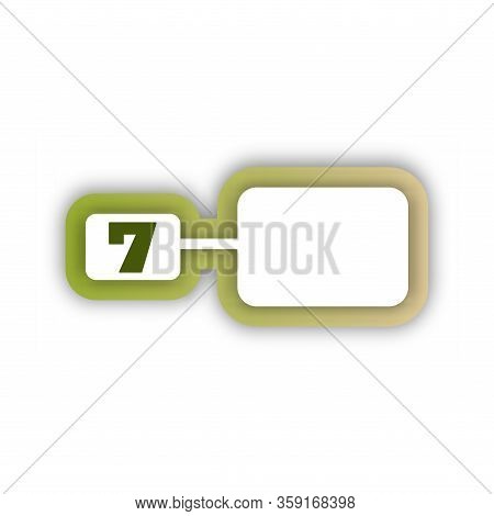 Paper Cut Number Seven Letter. Realistic 3d Multi Layers Papercut Effect Isolated On White Backgroun