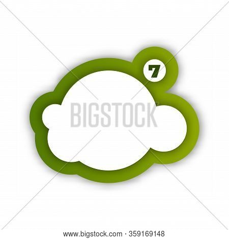 Paper Cut Number Seven Letter. Realistic 3d Multi Layers Papercut Effect Isolated On White Backgroun