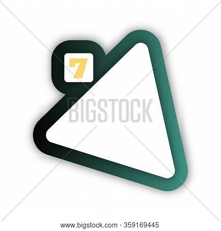 Paper Cut Number Seven Letter. Realistic 3d Multi Layers Papercut Effect Isolated On White Backgroun