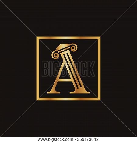Attorney & Law Letter A Logo With Creative Modern Rectangular Vector Template. Law Business Letter A