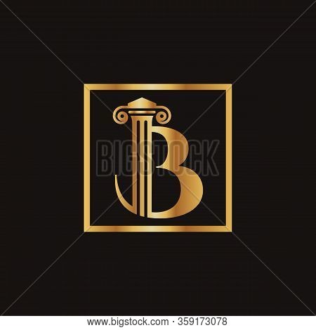 Attorney & Law Letter B Logo With Creative Modern Rectangular Vector Template. Law Business Letter B