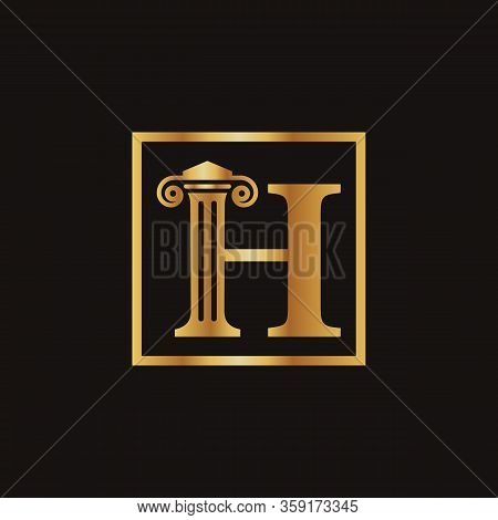 Attorney & Law Letter H Logo With Creative Modern Rectangular Vector Template. Law Business Letter H