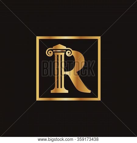 Attorney & Law Letter R Logo With Creative Modern Rectangular Vector Template. Law Business Letter R