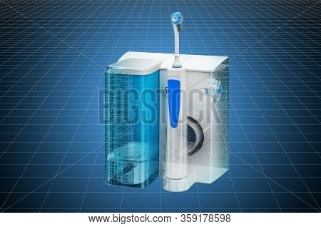 Visualization 3d Cad Model Of Water Flosser, Dental Oral Irrigator. 3d Rendering