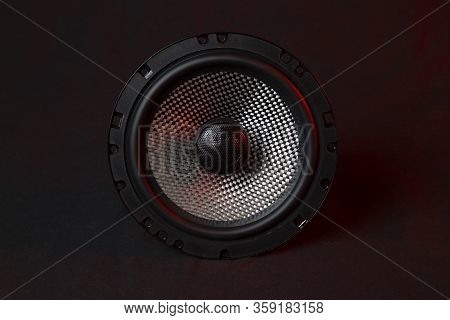 Car Audio System On A Black Background.subwoofer.