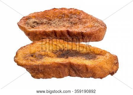 Traditional Christmas Rabanadas. Spanish Torrijas Isolated On White Background.