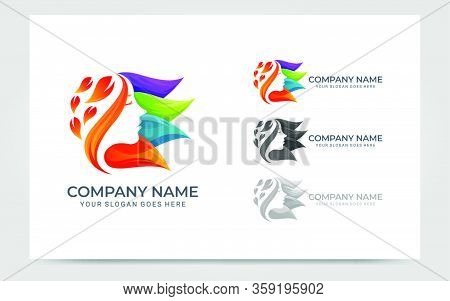 Beauty Woman Face Logo Symbol. Modern Vector Graphic Illustration