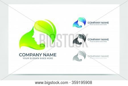 Beauty Woman Face Logo Symbol. Modern Vector Graphic Illustration