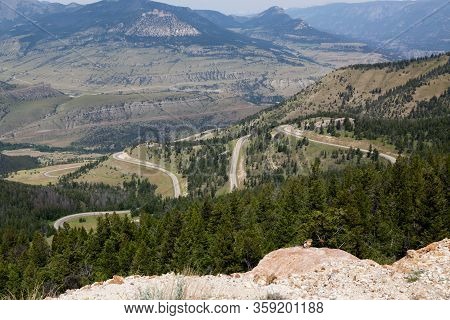 Overlooking The Valley And Route 296 As It Winds Down The Mountain As Seen From Dead Indian Overlook