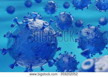 Covid-19, Coronavirus Illustration. Artistic 3d Illustration Of The Severe Acute Respiratory Syndrom