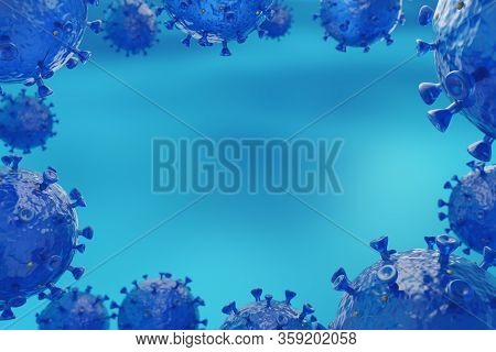 Covid-19, Coronavirus Illustration. Artistic 3d Illustration Of The Severe Acute Respiratory Syndrom