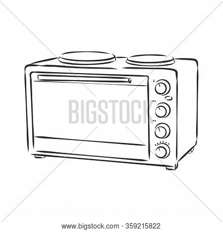 Microwave Oven Line Icon. Editable Line Sketch Icon. Stock Vector Illustration.