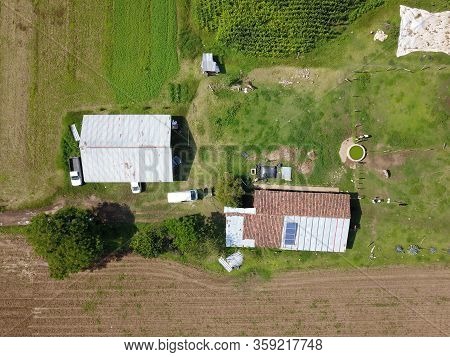 Top View Of A Ranch In Jalisco Taken With A Drone