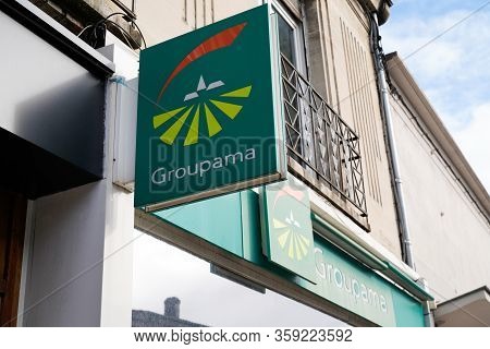 Bordeaux , Aquitaine / France - 11 13 2019 : Groupama Logo Office Sign Store French Insurance Agency