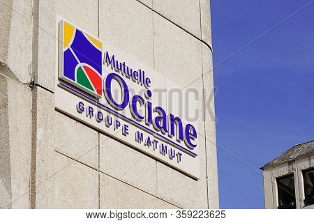 Bordeaux , Aquitaine / France - 11 19 2019 : Mutuelle Ociane Headquarter Logo Matmut Group French Mu