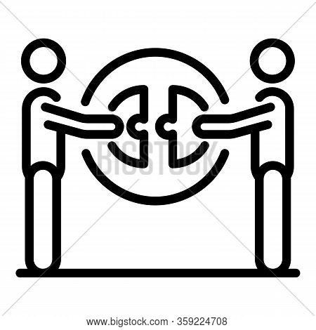 Unity Together People Icon. Outline Unity Together People Vector Icon For Web Design Isolated On Whi
