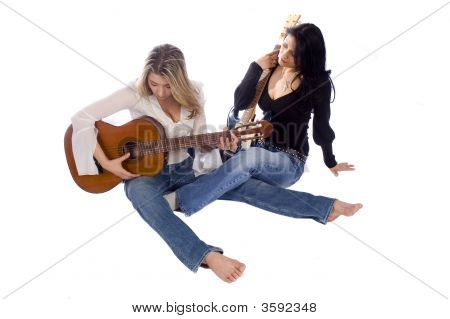 Gitarrist spielen instrument