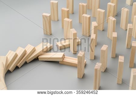 Stop Coronavirus. Keep Social Distance To Stop The Domino Effect. Preventive Measures To Combat The 