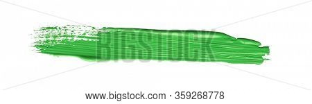 Green chroma brush stroke paiting over isolated background, canvas watercolor texture 