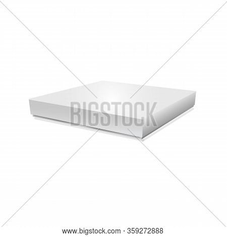 Closed Cardboard Box For Pizza Large Pln Vector Mockup. Pizza Delivery.