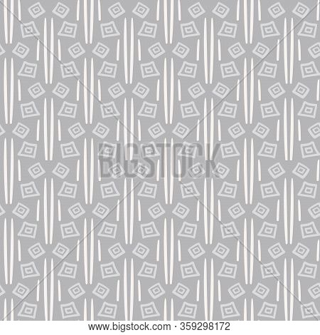 Abstract Geometric Ethnic Seamless Vector Pattern In Grey Colors. Neutral Unisex Surface Print Desig