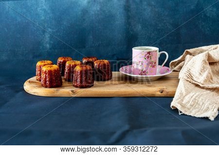 Canele is a small French pastry with rum and vanilla 