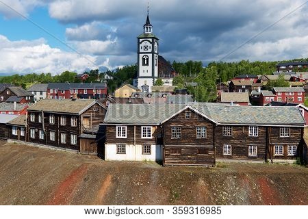 Roros, Norway - June 24, 2013: View To The Copper Mines Town Of Roros In Roros, Norway. Roros Town I