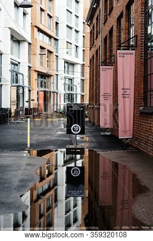 Oslo, Norway - August 11, 2019: Street Scene In Grunerlokka. Originally An Industrial Area It Has Be