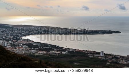 View Of The City Center And The Bay From The Mountains