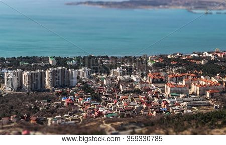 View Of The Miniature Building And The Sea