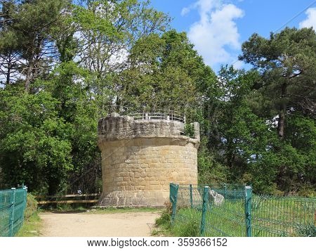 Old Windmill Ruins Now Viewing Tower In Megalithic Stone Alignment Site In Carnac And Kermario In Br