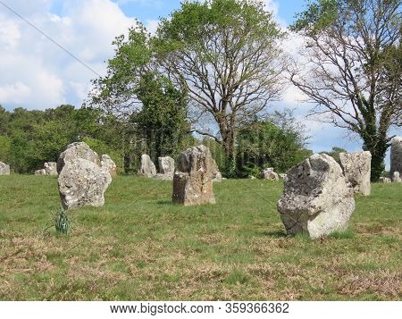Megalithic Stone Alignments And Single Standing Menhirs In Carnac, Kerlescan, And Kermario In Britta