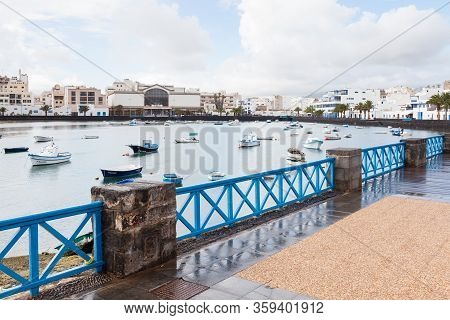 Arrecife, Spain - November 6:  Fishing Boats In The Laguna 