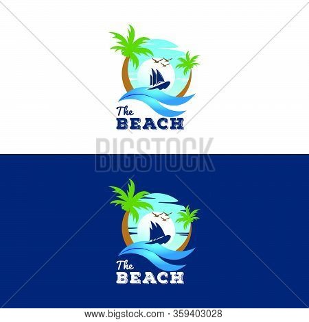 Beach Logo Design Vector